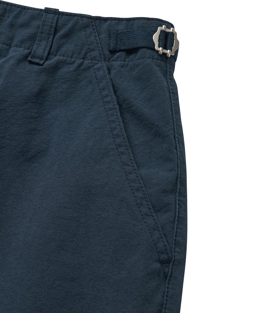 Cotton Bell Midi Side Belt Skirt - Navy
