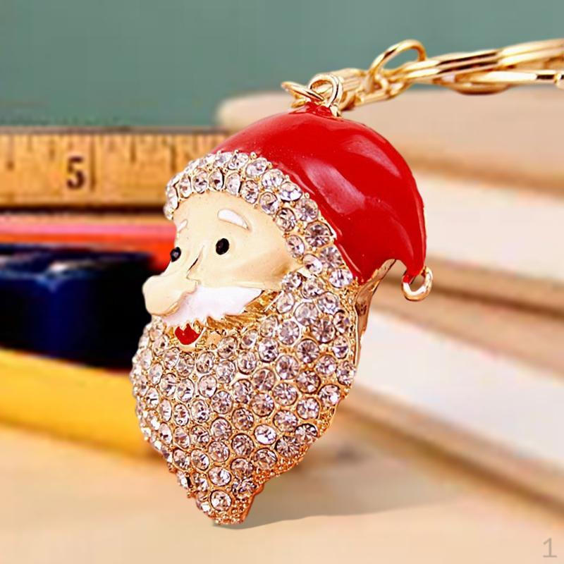 

Santa Claus Keyring Christmas Keychain for Girls Wallet Key Holder Xmas Gift