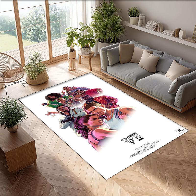 GTA Crystal Velvet Rug, Soft Anti‑Slip Crystal Velvet Carpet for Living Room Bedroom Home Decor