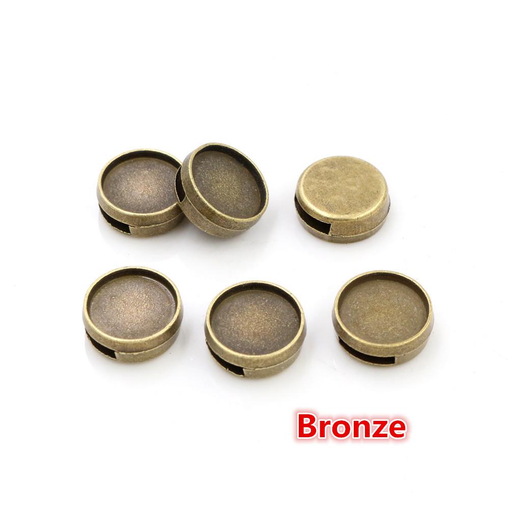 

20pcs 12mm Inner Size Antique Silver Plated Fashion Style Cabochon Base Cameo Setting Charms Pendant For 8mm Leather Bracelet бронзовый