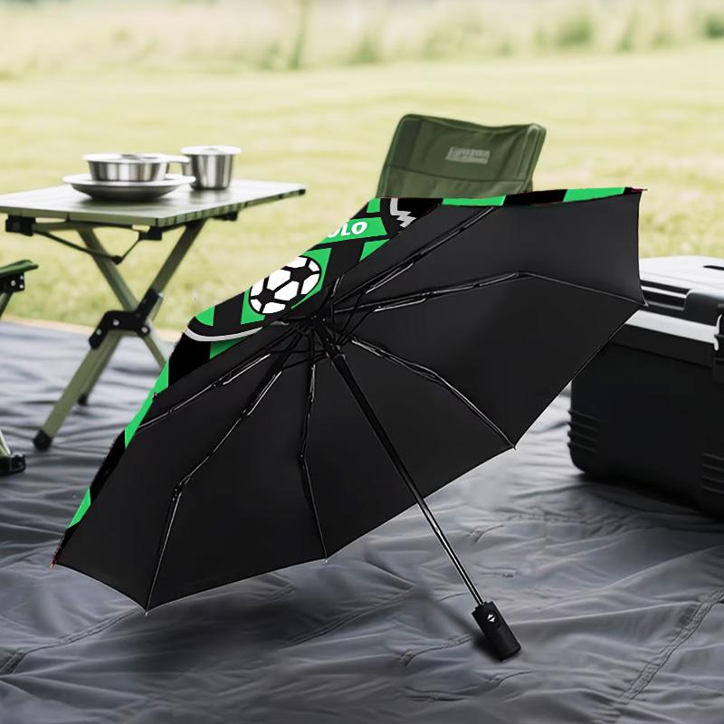 Sassuolo Football Crest Design Automatic Folding Umbrella - 8-Rib Travel Umbrella with Auto Open/Close & Portable Gifts for holidays or birthdays