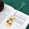 Cat Hollowed Cat Bookmark Flower Chinese Style Metal Reading Bookmark Fashion Retro Chinese Style Bookmarks Office Supplies