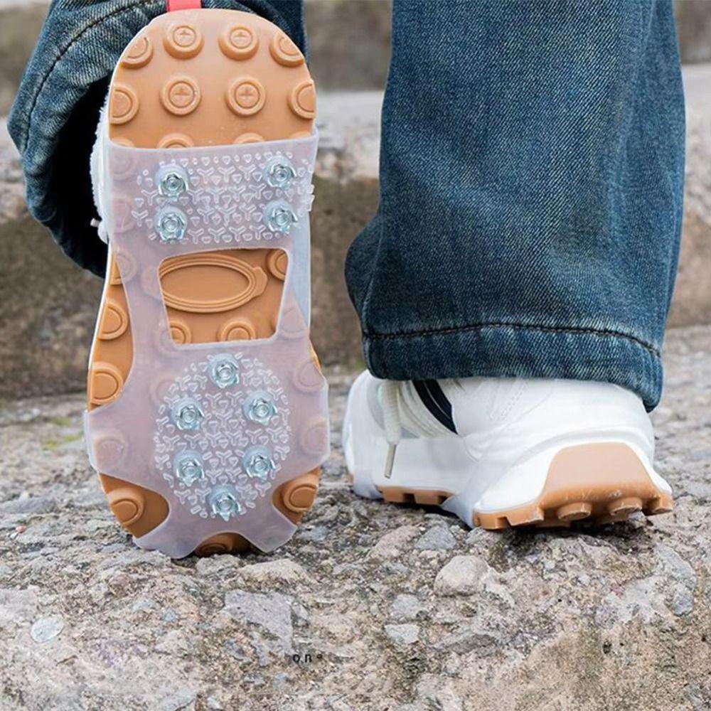 Rutschfeste Schuhspikes Abdeckung 10 Spikes Schnee Steigeisen Spikes Schuhe Ski Ausrüstung