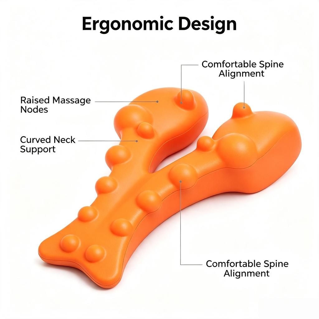 Trapezius Trigger Point Massager, Myofascial Release Tool, Neck Shoulder Back Acupressure Massage Pillow for Muscle Pain Relief