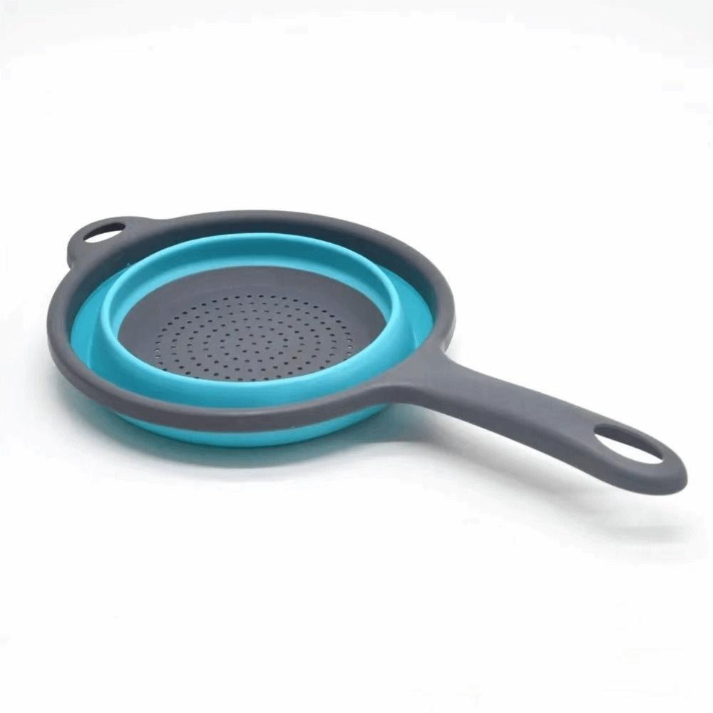 Collapsible Design Silicone Colander With Handle Kitchen Colander For Draining Fruit