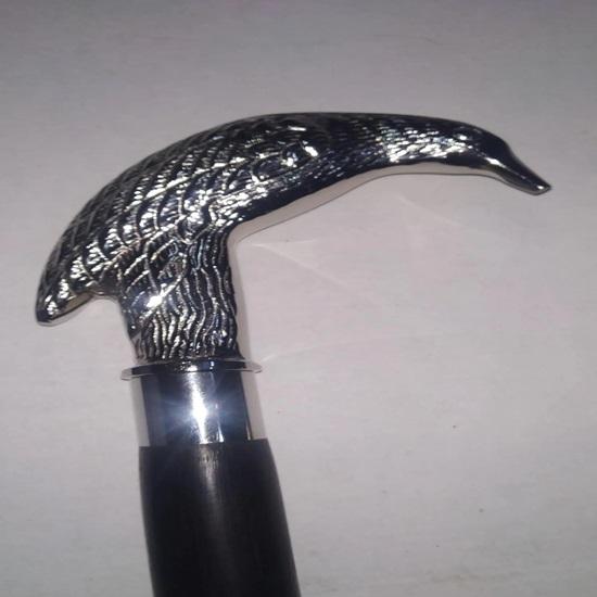 Baston de mers din alamă masivă, 93,98 cm, cu mâner în formă de corb, pentru bărbați, baston sculptat pentru femei, baston de mers unic