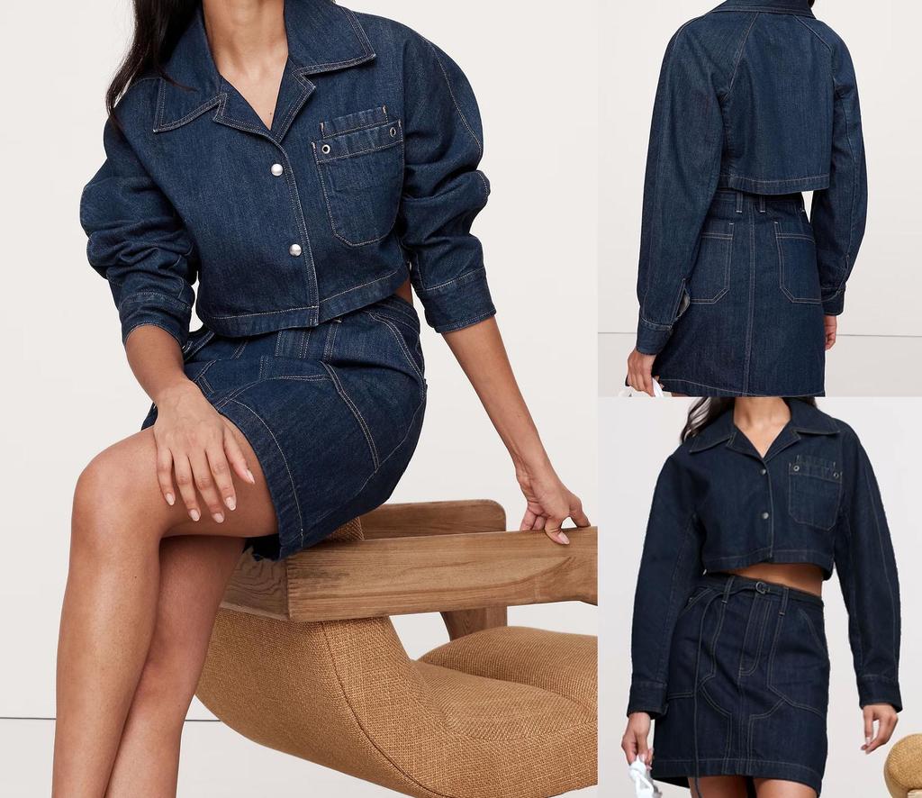 New Dark Casual Denim Suit for Women