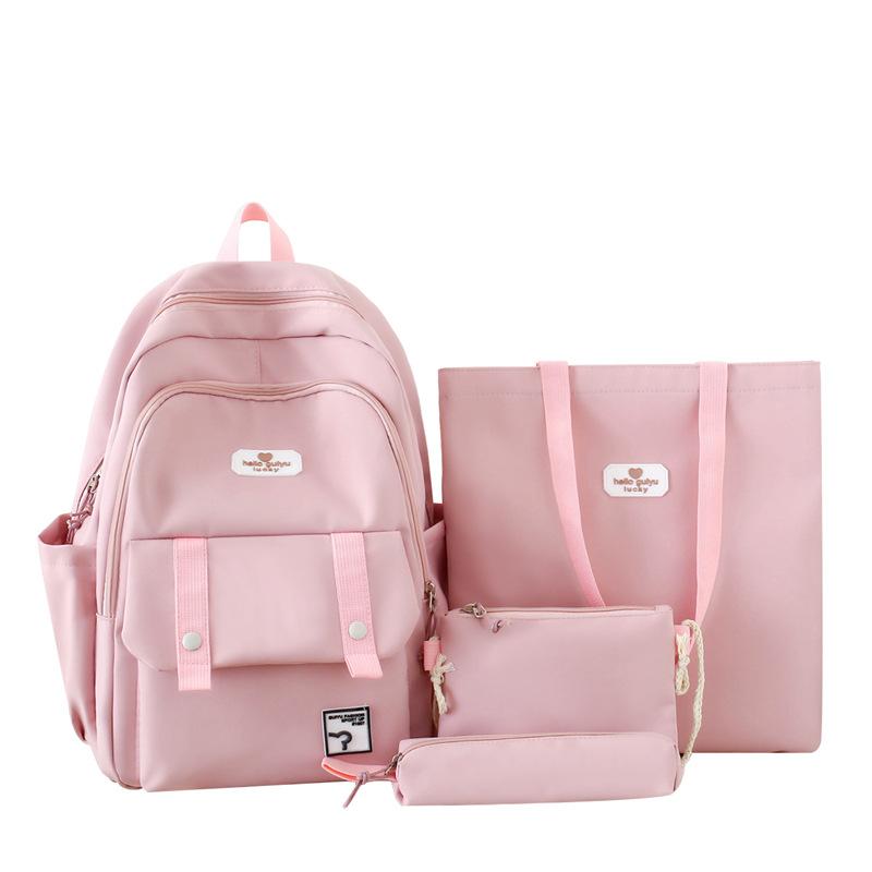 Nuovo Stile Semplice Semplice Leggero Grande Capacità Zaino in Quattro Pezzi Zaino Trendy di Alto Valore