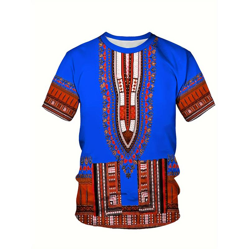 African Ethnic Style T-Shirts Tribal Dashiki 3D Print Men's Women Short Sleeve T Shirt Summer Oversized Harajuku Tops Tees Clothing