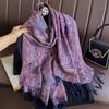 Winter Thick Warm Jacquard Scarf Outdoor Women Travel Retro Paisley Cashmere Tassel Shawl Neck Wrap Pashmina Muslim Hijab