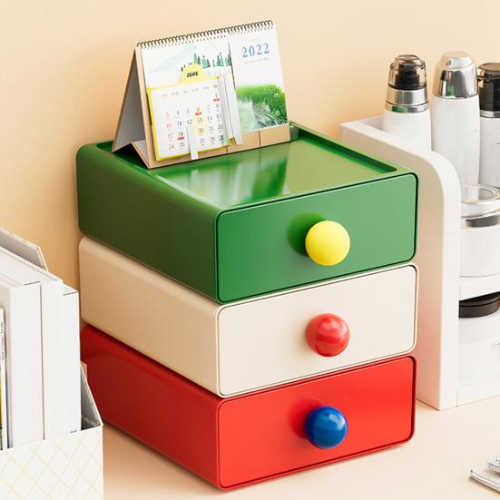 1/3Pcs Large Capacity Desk Organizer Boxes Multipurpose Waterproof Dust-proof Stackable Drawer Storage Boxes