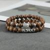 Herren Retro Obsidian Perlenarmband - Trendiges, Nischen-Design für Glück.