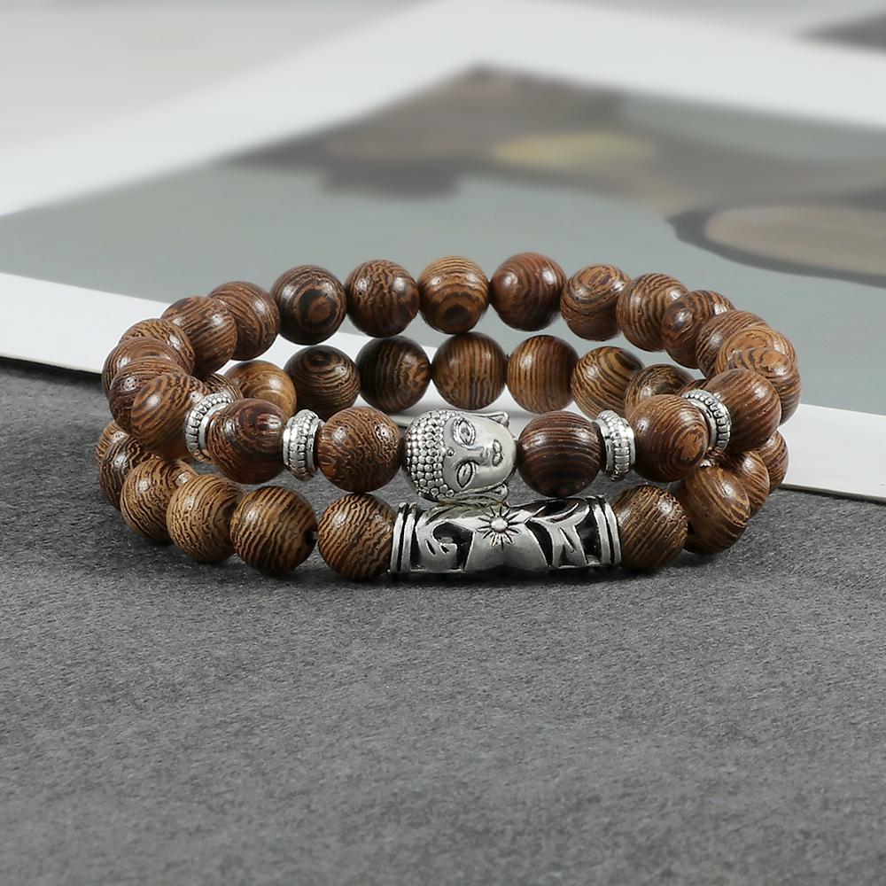 Herren Retro Obsidian Perlenarmband - Trendiges, Nischen-Design für Glück.