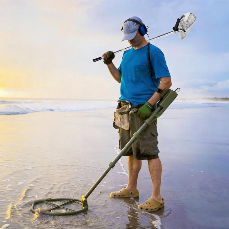 Pala per la ricerca dell'oro antiruggine con punta curva adatta per scavare agevolmente e per un rapido rilascio della sabbia in ambiente di spiaggia