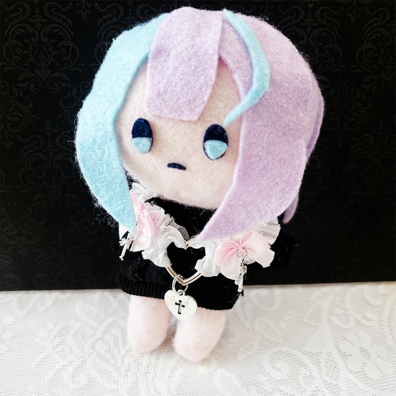 Heart Choker with Ribbon for Plush Toys [White X Pink] Otaku Activity Goods G.triger Plush Clothes for Plushies [Used]