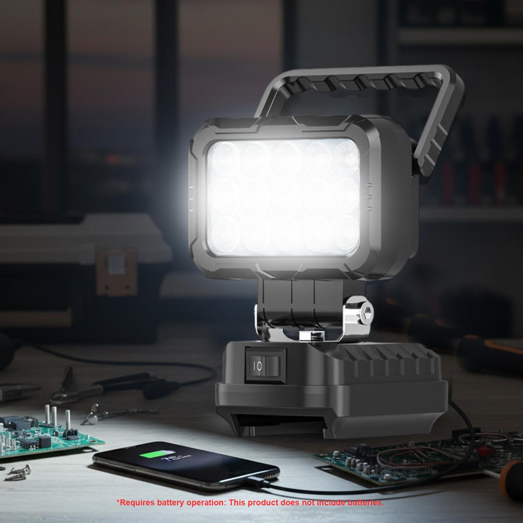 LED Work Light for Makita Battery 2 USB Charging Port Flashlight Portable Emergency Flood Lamp Camping Lamp Battery NOT Included