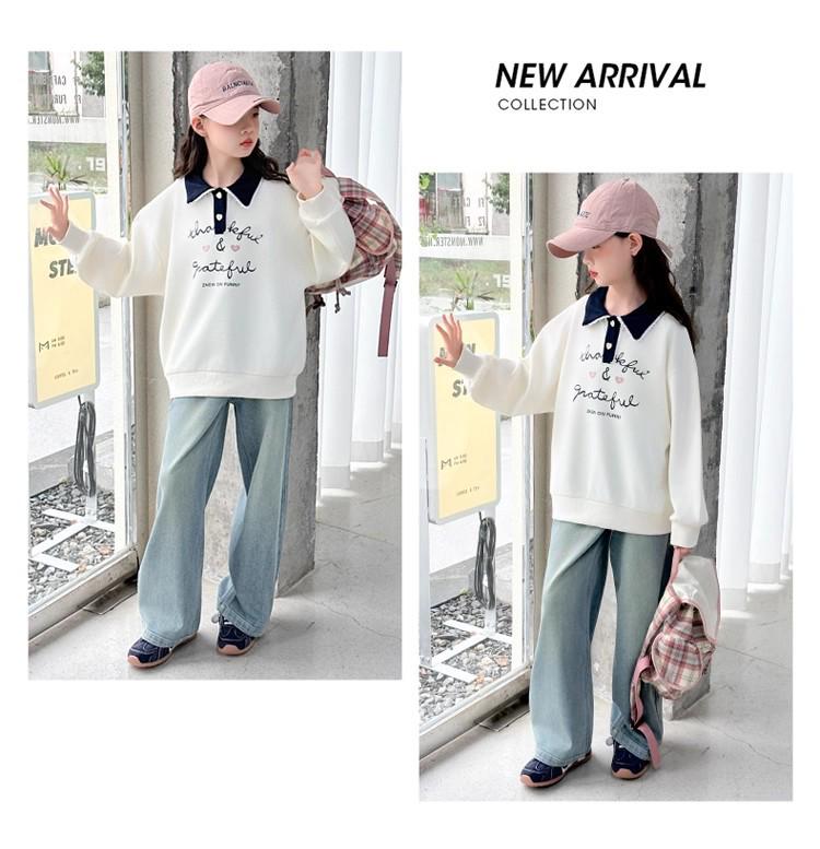 Vielseitiges Mädchen-Sweatshirt mit stilvollem Polokragen - Herbst- und Frühjahrsmode