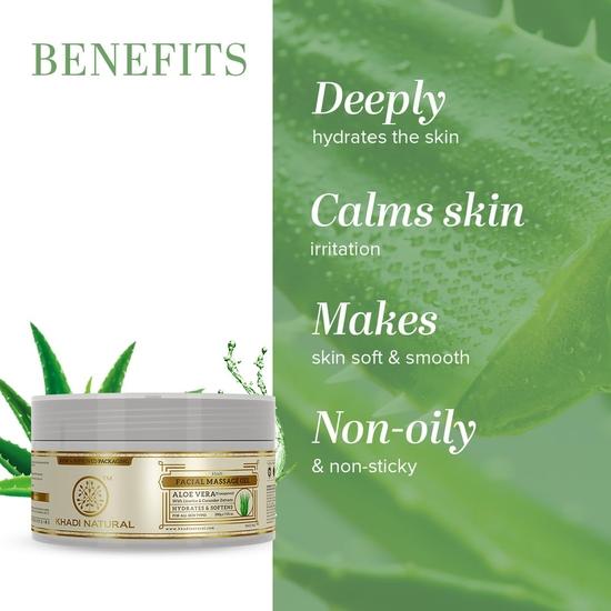 KHADI NATURAL Aloe Vera Gel |Deeply Moisturizing| Unique Non Sticky Formula| Makes Skin Soft and Supple| Suitable for All Skin Types| 200g