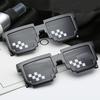 1pc-Funny  Pixel Funny Original intage Pixel Black Mosaic Sunglasses Cool Funny Glasses