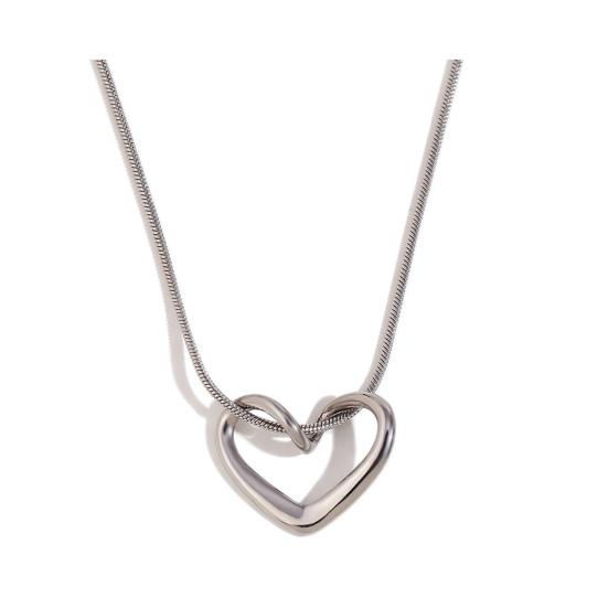 

Ожерелье-цепочка в форме сердца с полым сердцем, тонкая цепочка в форме змеиной кости, женское