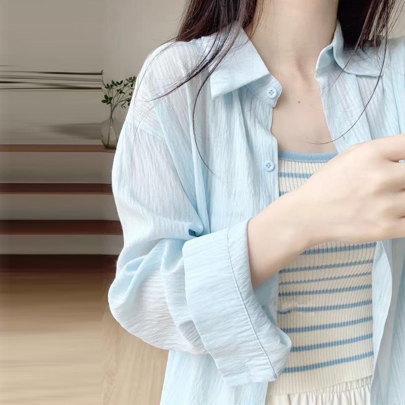 JKASHDK Women's Fashion Casual Spring Autumn Solid Color Print Long Sleeve POLO Neck Blouses & Shirts