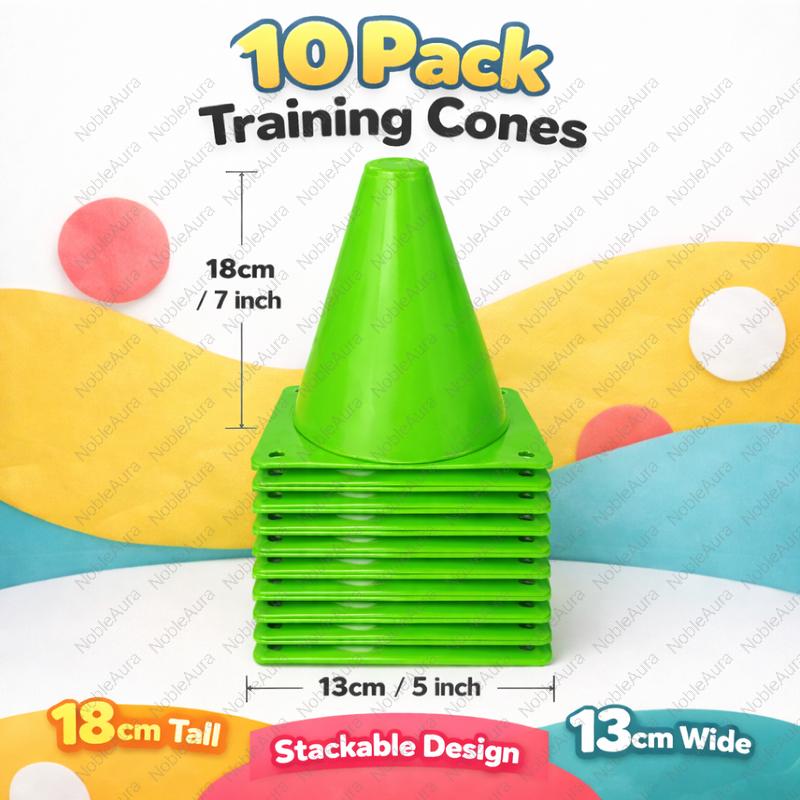 10Pcs Pe Agility Cones 18Cm Training Cones Football/Basketball Training Marker Cone Training Equipment Gear