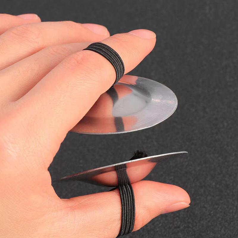1/2pairs Finger Cymbal Silvery Mini Orff Percussion Instrument Belly Dance Performance Props Children Musical Instrument Toy TMZ