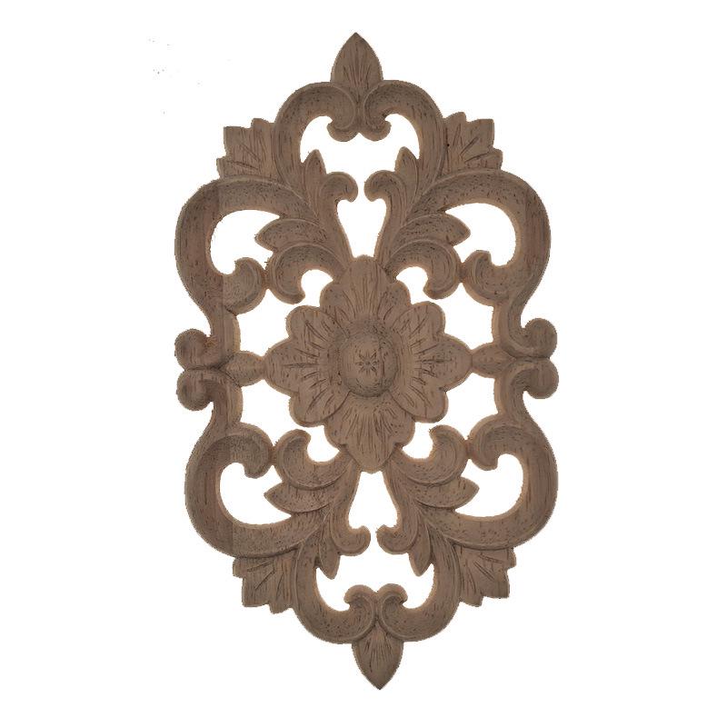 European Floral Wood Carving Decorative Panels for Doors and Walls