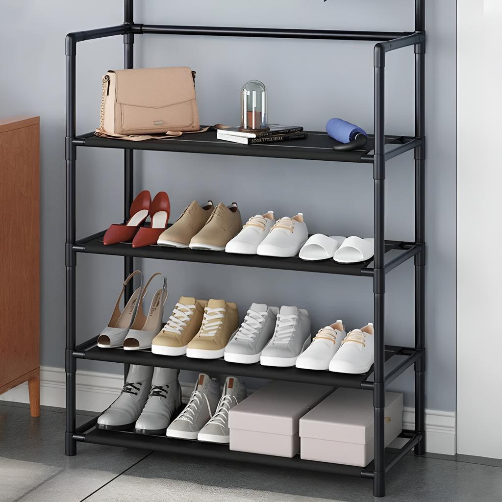 Metal Stand Hanger Shelf for Clothes Shoes Loft Wardrobe for Hallway