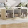  Coffee Table with Glass Doors, Sonoma Oak, 102x50x42cm