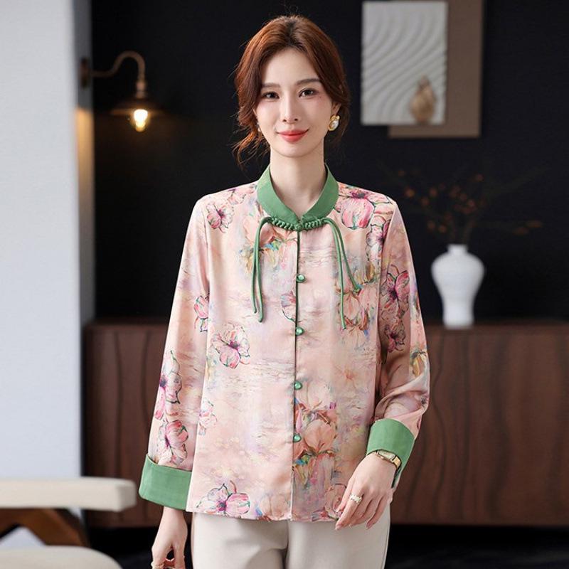 Spring Chinese Style Jacket for Middle-aged Women - Elegant, Lightweight, and Stylish