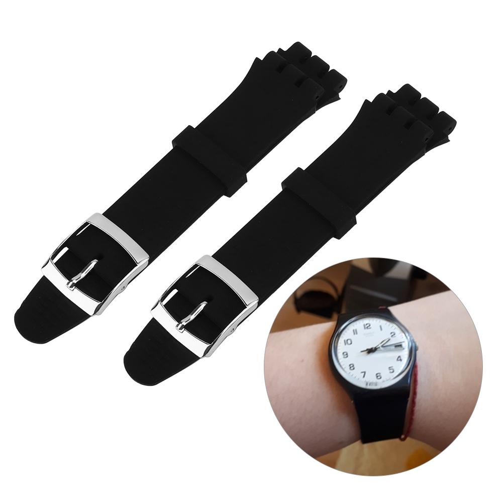 2pcs Soft Silicone 17mm19mm Watchband Watch Strap Replacement Accessory
