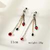 Cross-border new Halloween jewelry earrings, punk style, dark skull, hand claws, ruby tassels, pendant earrings