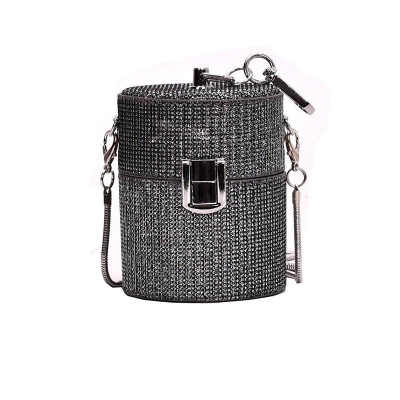 

Fashion Mini Bag Women s Chain Crossbody Niche Cylinder Small Lipstick Clothes Accessories Catwalk сірий