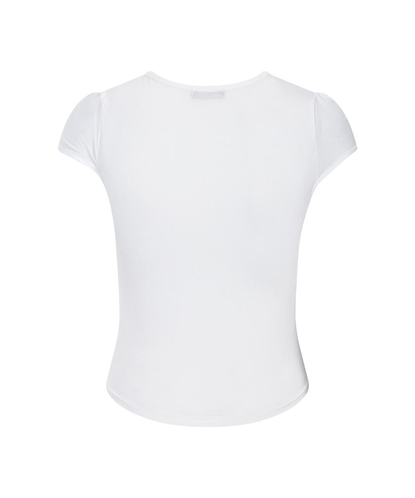 Peullijeunopallou Bomi Shirring Short Sleeve Top (White)