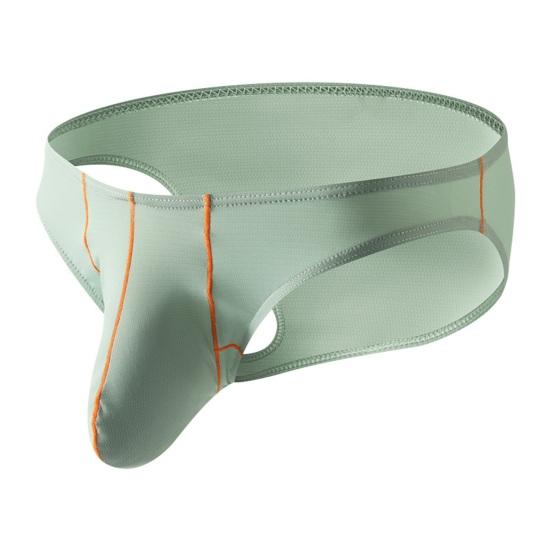 Men Briefs Ice Silk Ultra-Thin Low-rise Elastic Underwear Solid Color 3D Elephant Nose