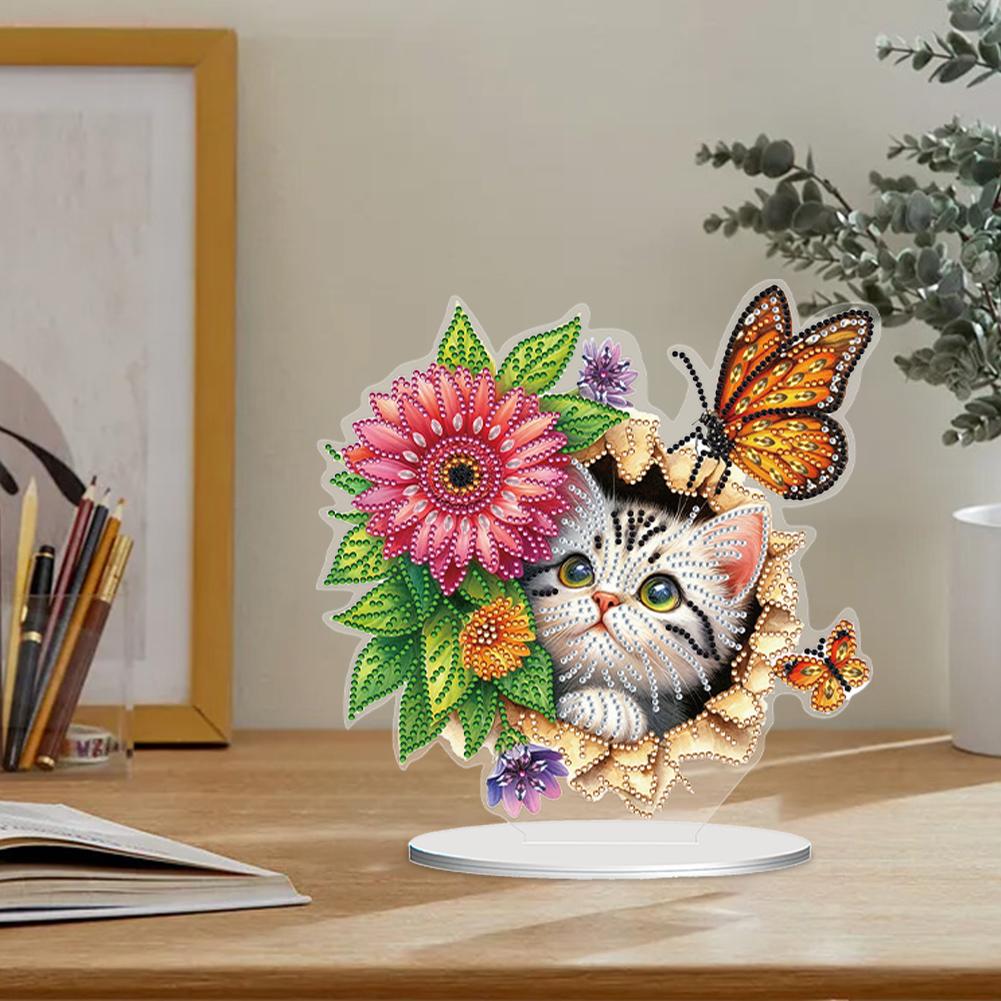 2D Flat Print DIY Table Top Diamond Painting Ornament Kits Double-Sided Diamond Painting Desktop Ornaments Kit Home Table Decor