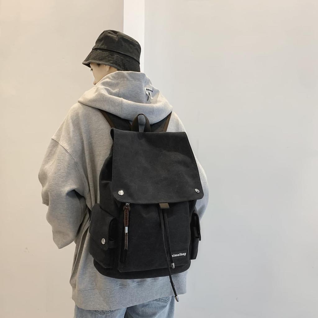Large Capacity Korean for High School Mesh Casual Backpack for Black [ZESU] Women's Backpack, Style, School, Students, Men, Women, Commuters,