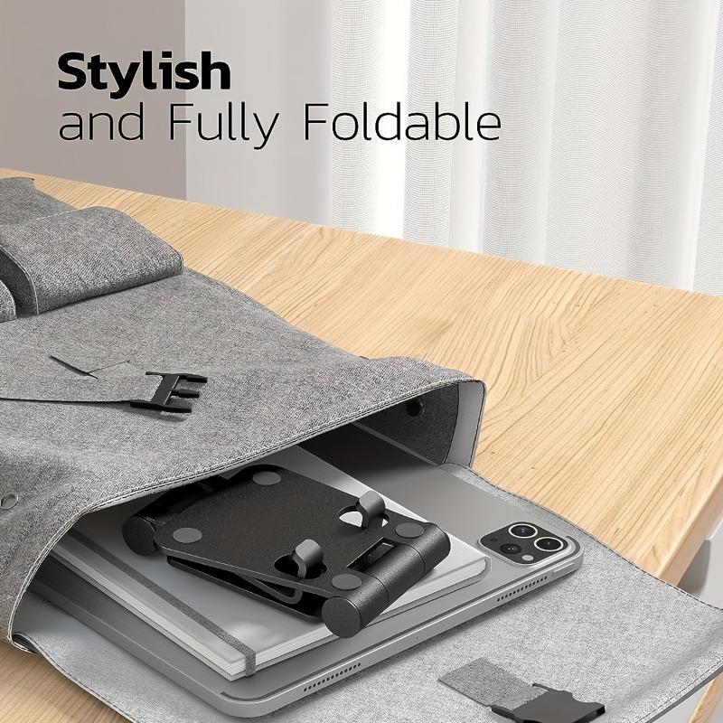 1Pc Adjustable Aluminum Alloy Mobile Phone Holder - Stylish Black Desktop and Bedside Holder