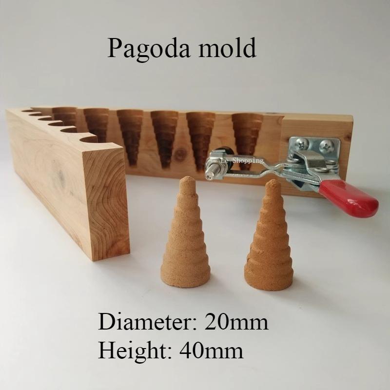 Conical Incense Molds Wood Material Handmade Pagoda Bullet Head Inverted Conical and Reverse Flow Incense Forming Mold Tools