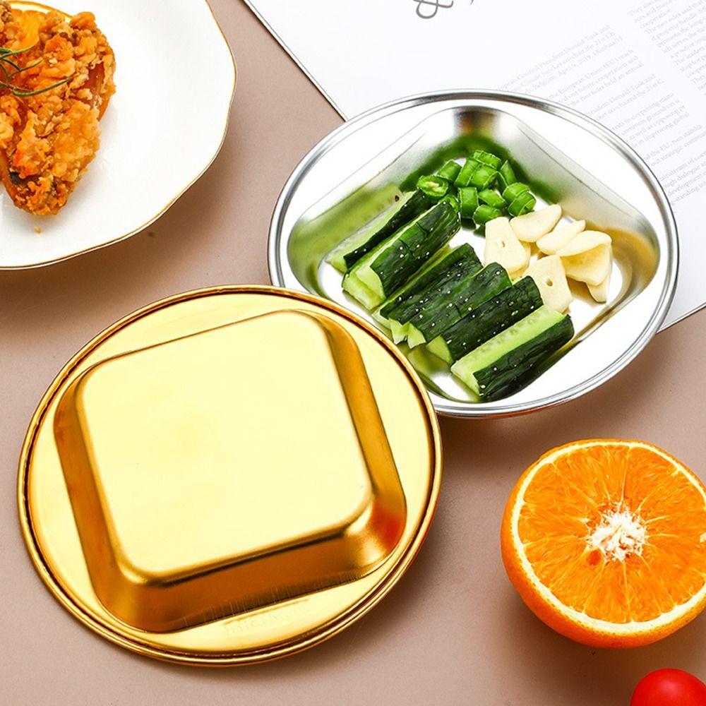 

Stainless Steel Seasoning Dish 1/2/3/4 Grids Tableware Spice Dipping Tray Home Resturant Silver-1 grid