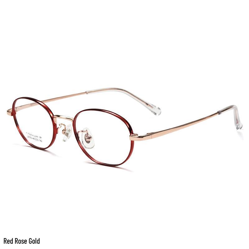 Retro Artistic Titanium Small Frame Glasses - Thick, Fashionable, Fresh & Sweet Style
