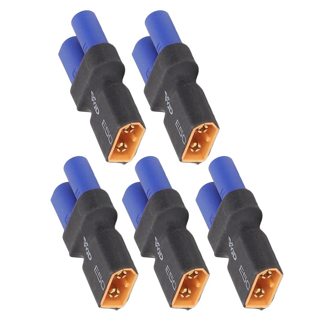 5Pcs EC5 to XT60 Adapter Rubber Plastic Copper Sturdy Accurate High Safety EC5 to Male Adapter for