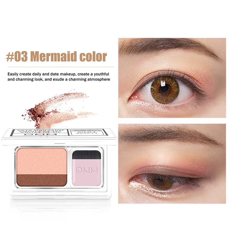 Two-Color Matte Eye Shadow Double Small Box Lazy Eye Shadow Easy To Carry Eyeshadow Tray Professional Women'S Cosmetics