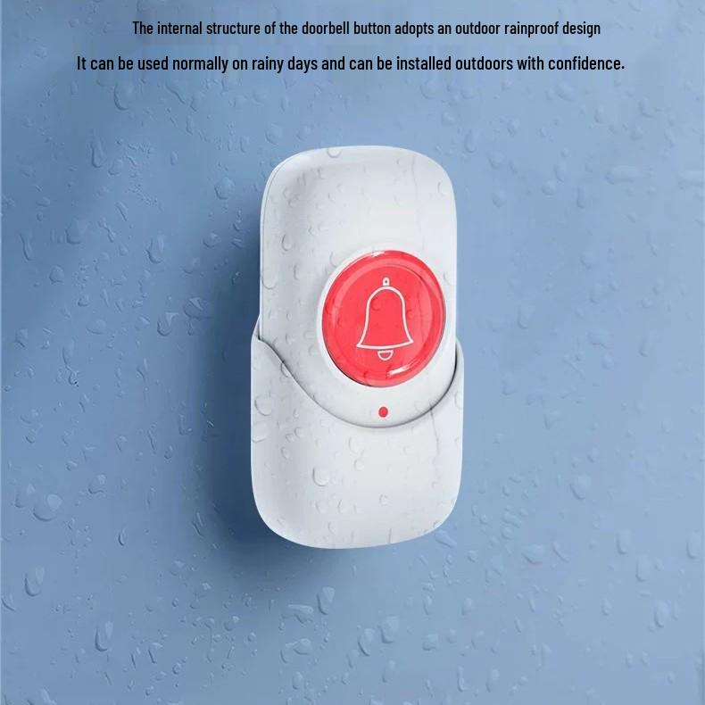 Seven-Color Wireless Flashing Music Doorbell for Homes, Long-Range Plug-in, Ideal for the Elderly and Rural or Villa Use
