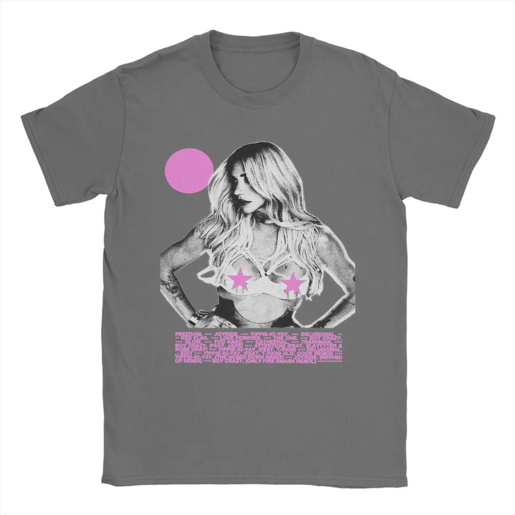 Singer Kesha T-Shirt Beach Cotton T-Shirts for Man Women Trending Tee Shirt Short Sleeved Y2K Fun Tops
