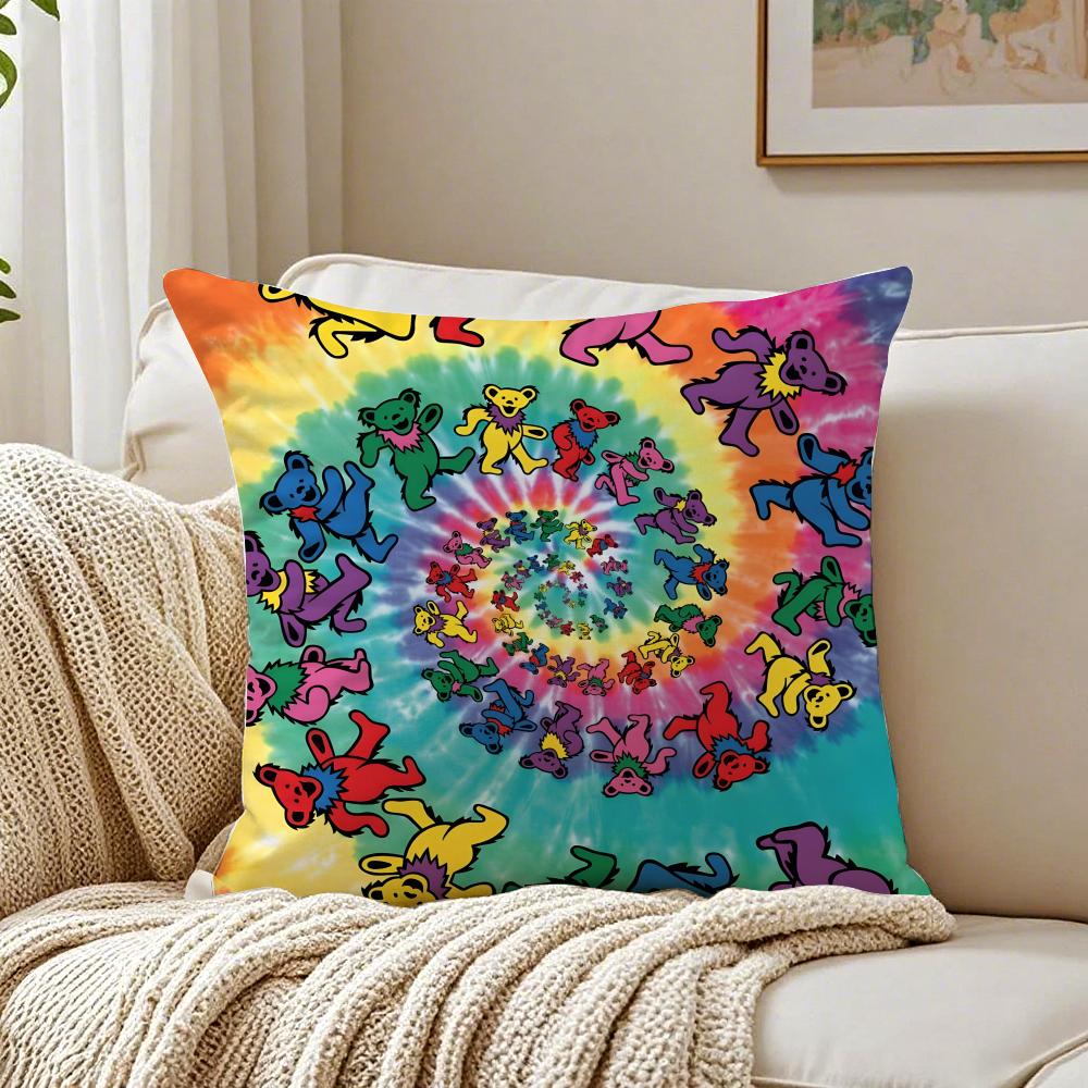 GGrateful Dead Cushion Cover Linen Pillowcase Soft for Sofa Bed Home Room Decor