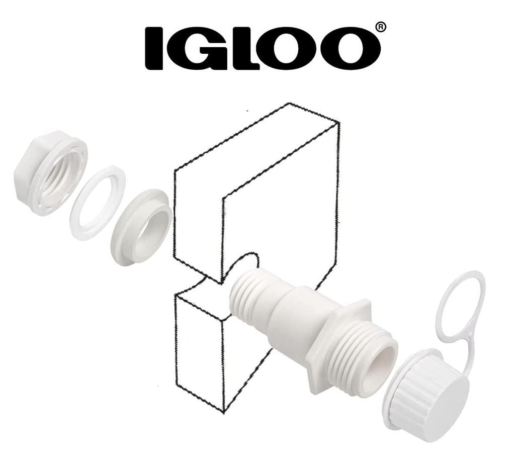 Igloo Cooler Box Replacement Drain 00024011 Plug, Shredded,