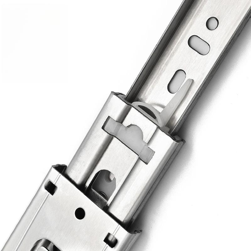 10" - 22" Stainless Steel Drawer Slides Soft Close Drawer Track Rail Sliding Three-Section Cabinet Slides Furniture Hardware