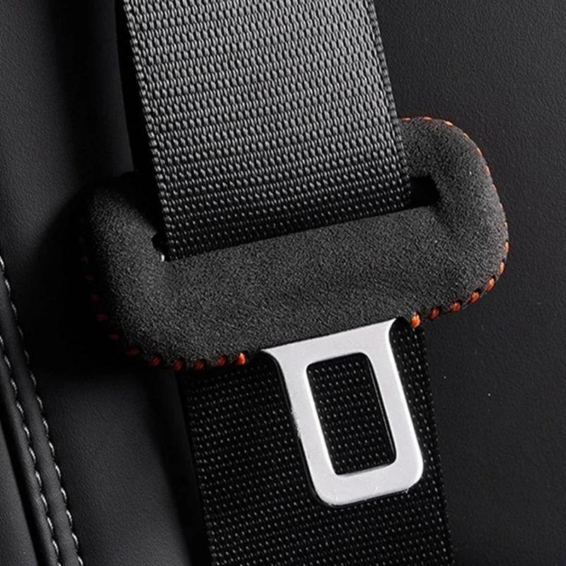 For Leading Ideal Li LiXiang L6 L7 L8 L9 Car Safety Belt Buckle Suede Leather Protective Cover Car Seatbelt Protective Cover